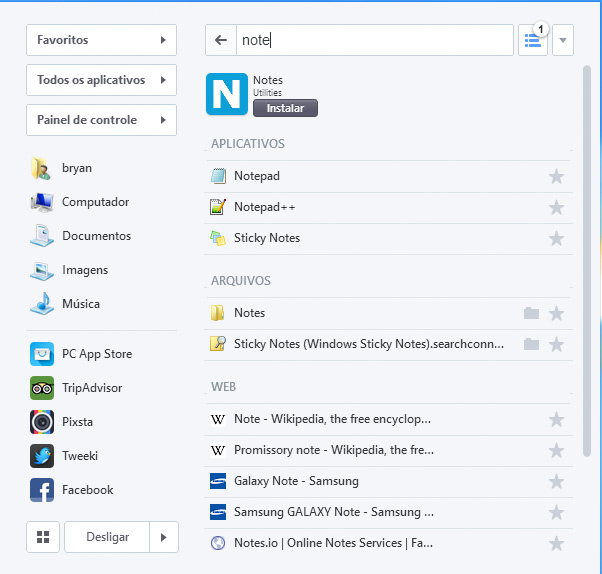 Search your PC and the web directly from the Windows 8 Start Menu